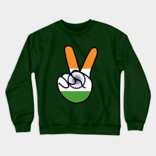 India Flag V Sign Crewneck Sweatshirt